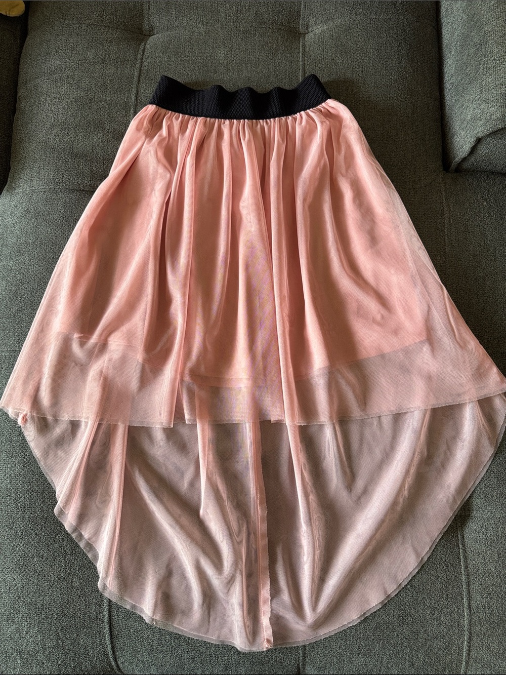 Pink High-Low Tulle Skirt